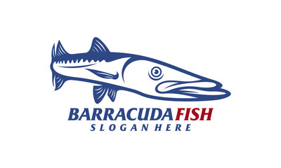  Barracuda fish design vector illustration, Creative Barracuda fish logo design concepts template, icon symbol