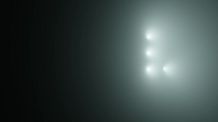 Wall Mural - group of stage spot lights flashing on black background. 3d rendering vj loop motion animation.
