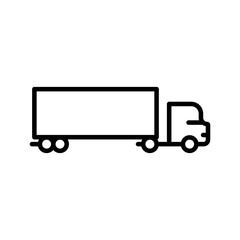 Poster - big truck delivery service line style icon