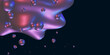 © nana - Abstract color liquid ink style liquid water droplets blue and purple gradient Unique geometry Design a template for a logo  flyer or presentation Dynamic elements 3d illustration