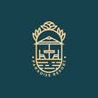 © BLAZYBONE - paradise resort minimalist line art logo template vector illustration design. simple modern vacation logo concept