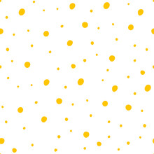 Yellow Polka Pattern, Yellow Dots, Circles, Holiday Winter Design. Luxury Golden Wallpaper.