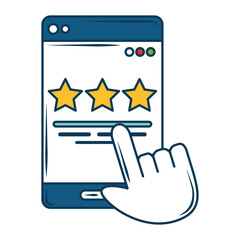 Wall Mural - marketing smartphone customer feedback and rating clicking