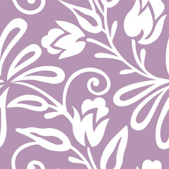 Wall Mural - Seamless vector tulip flower pattern design