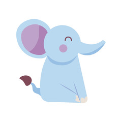 Canvas Print - cute elephant baby toy flat style icon