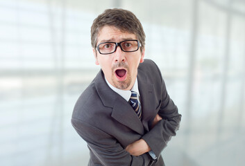 Wall Mural - businessman surprised at the office