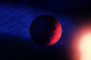 Wall Mural - exoplanet in a far dark space. elements of this image were furnished by nasa.