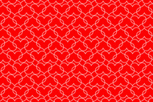 White Heart Vector Pattern - White Pattern On A Red Background