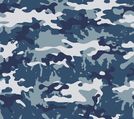 
Blue camouflage army texture stylish trendy background for printing clothing, fabric.