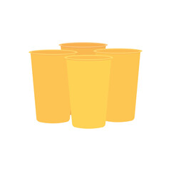 Poster - disposable cups icon, colorful design