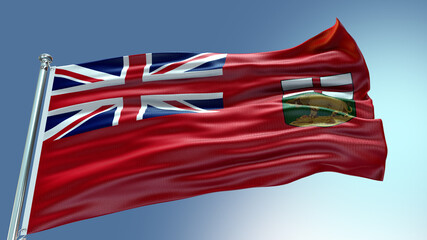 Manitoba Provinces and territories of Canada flag waving flag with texture background