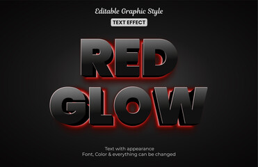 Wall Mural - red glow, editable text effect