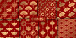 Golden chinese seamless pattern collection, Abstract background, Decorative wallpaper.