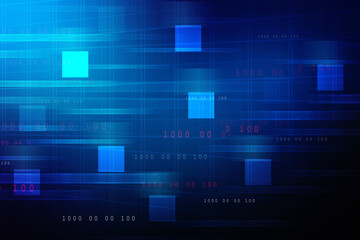 2d illustration abstract digital binary data on computer screen