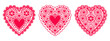 © Anastasi17 - Set of lace hearts from paper for design element wedding or Valentine's Day cards, invitations, etc. Vector flat design.