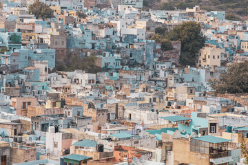 Aerial view of the Blue City Jodhpur,  India