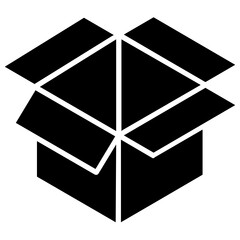 Sticker - editable glyph isometric design of open package icon