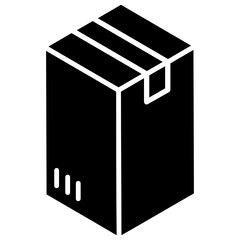 Sticker - editable glyph design of long parcel icon