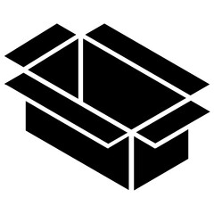 Sticker - editable glyph isometric design of open box icon