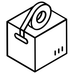 Sticker - 
Glyph isometric design of package wrapping icon
