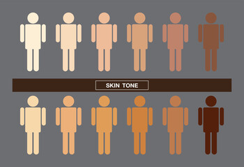 skin tone, color palette set , vector icon.