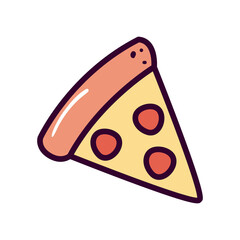 Poster - pizza line and fill style icon vector design