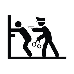 Thief Arrest flat vector pictograph. Colored thief arrest gray, black, blue, green icon variants. Flat icon style for application design.