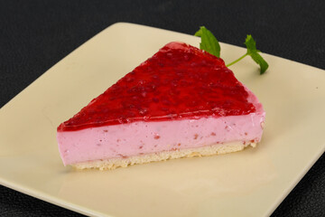 Wall Mural - Soft Raspberry cheesecake served mint