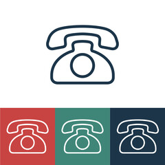 Poster - Linear vector icon with home phone