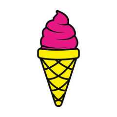 Canvas Print - ice cream cone icon, colorful design