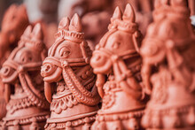 Terracotta Clay-based Unglazed Ceramic Horses