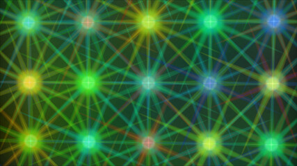 Wall Mural - light wall on isolated black background, close-up of star lights rotating at high speed, used as bac