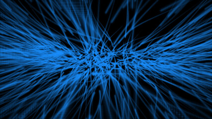 Wall Mural - a close-up of burning and shooting stars on an isolated black background flying at high speed throug
