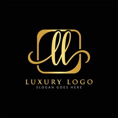 Wall Mural - Initial LL letter Logo Design vector Template. Luxury Letter LL logo Design