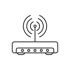 Wall Mural - Router icon. Router related signal line icon isolated