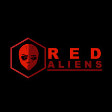 Red Alien Logo Design Vector
