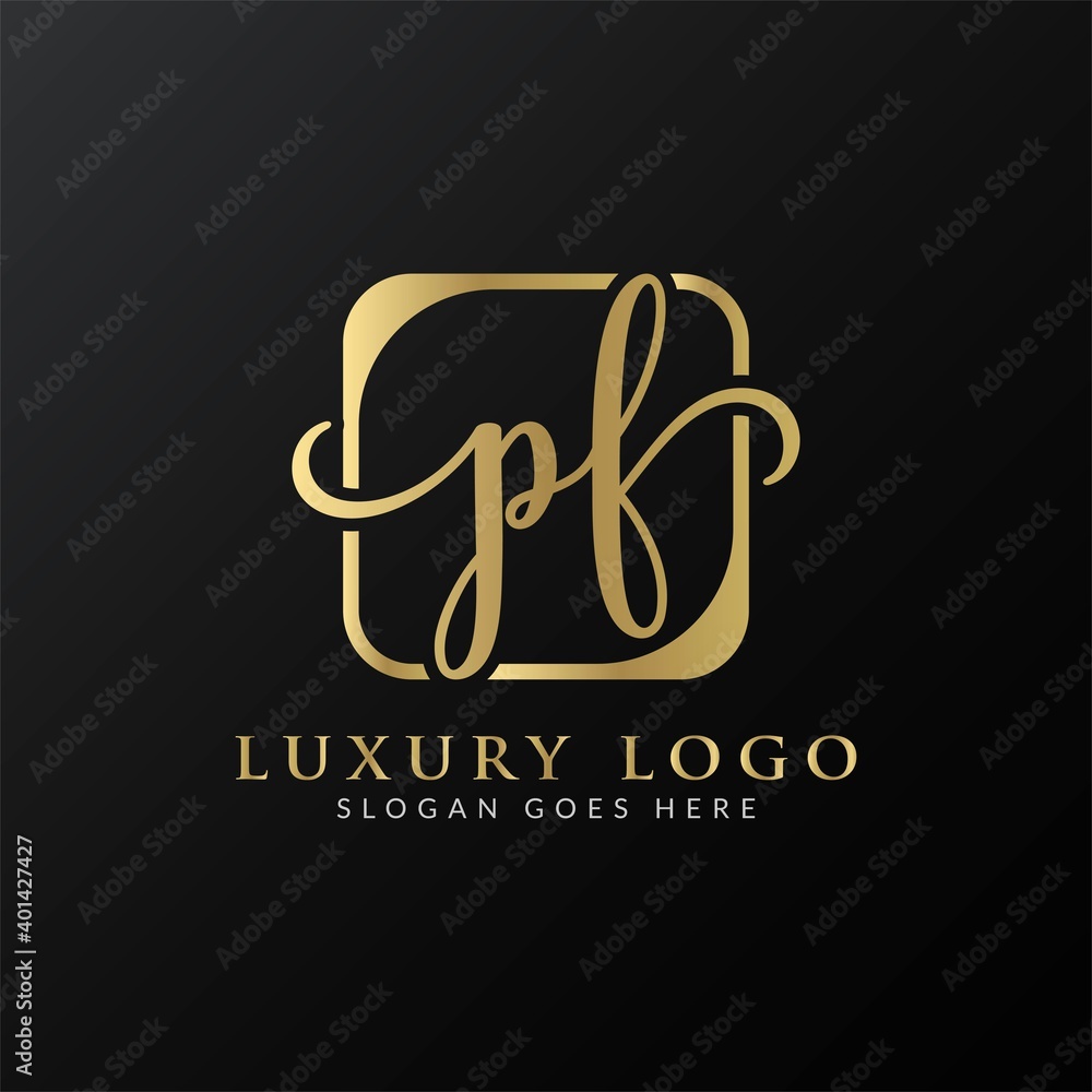 Initial PF Letter Logo Design Modern Typography Vector Template ...