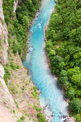 Wall Mural - Top view at canyon of the Tara river. The Durmitor National park. It is located in northwestern Montenegro in the Zabljak municipality