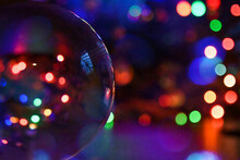Colorful Christmas Bulbs With Bokeh