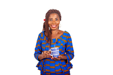 Poster - adult woman holding a cup of coffee