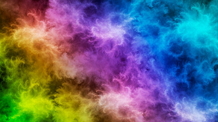 Wall Mural - abstract rainbow colors fractal background in the form of clouds. suitable for use in imagination, c