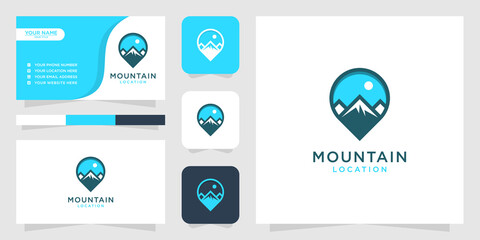 Mountain location logo and business card