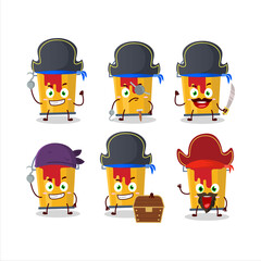 Sticker - Cartoon character of yellow paint bucket with various pirates emoticons