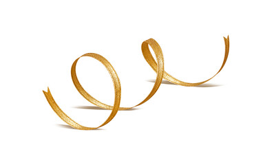 shiny Golden ribbon isolated on white background