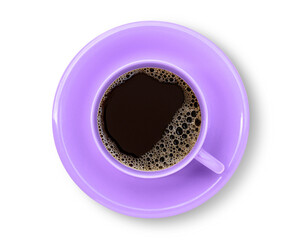 Wall Mural - Purple cup of coffee