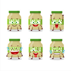 Sticker - Cartoon character of tartar sauce with smile expression