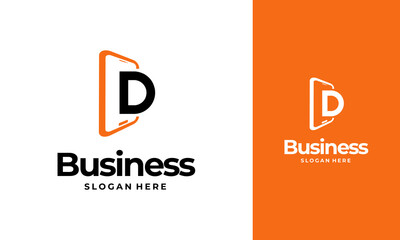 Sticker - d-initial phone logo designs, phone shop logo designs, modern phone logo designs vector icon