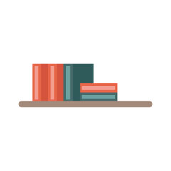 Sticker - home books on shelf vector design