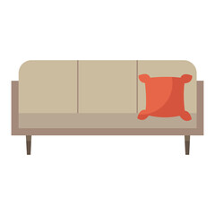 Poster - home couch with pillow vector design