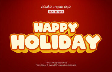 Wall Mural - Red Holiday Editable text style effect